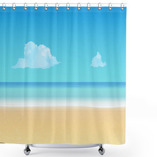 Personality  Summer Background With Tropical Beach. Summer Vacation, Seashore Resort, Travel Background.  Shower Curtains