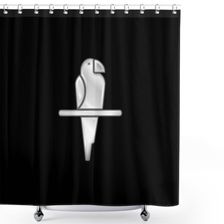 Personality  Bird Silver Plated Metallic Icon Shower Curtains