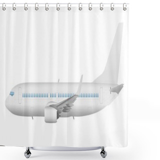 Personality  Airplane Template Vector Side View On A White Background Shower Curtains