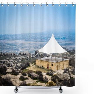 Personality  Terrace In Gobustan National Park Shower Curtains
