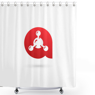 Personality  Letter A Molecule Logo Icon Design Template Elements Shower Curtains