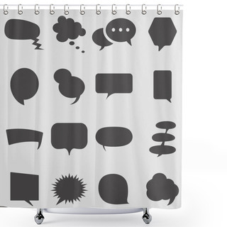 Personality  Speach Boubles Icons Set. Shower Curtains