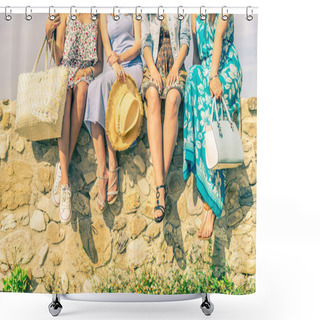Personality  Four Women Outdoors Shower Curtains
