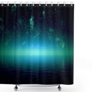 Personality  Night Over Sea. Shower Curtains