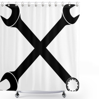 Personality  Crossed Wrenches Shower Curtains