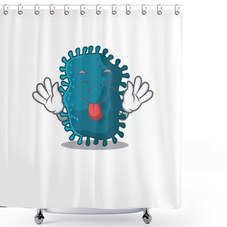 Personality  An Amusing Face Clostridium Cartoon Design With Tongue Out Shower Curtains