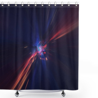 Personality  3d Illustration Wormhole Straight Through Time And Space, Warp Straight Ahead Through This Science Fiction Shower Curtains