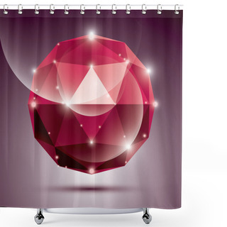 Personality  Abstract 3D Red Shiny Sphere Shower Curtains