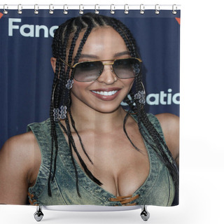 Personality  American Singer-songwriter Tinashe Jorgensen Kachingwe Arrives At Michael Rubin's Fanatics Super Bowl Party 2022 Held At 3Labs On February 12, 2022 In Culver City, Los Angeles, California, United States.  Shower Curtains