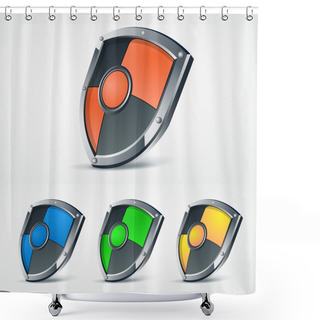 Personality  Set Of Vector Shields. Shower Curtains