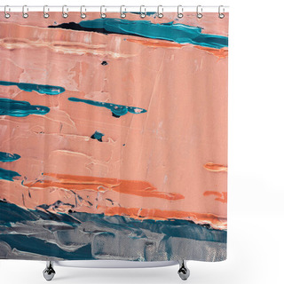 Personality  Close Up Of Abstract Artistic Texture With Orange Brush Strokes Shower Curtains