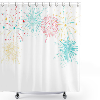 Personality  Colorful Fireworks Background Shower Curtains