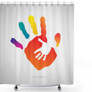 Personality  Hand Print Icon Shower Curtains