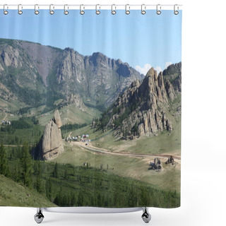Personality  Mongolia Terelj National Park Turtle Rock Shower Curtains