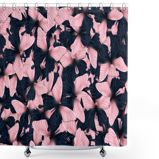 Personality  Seamless Pattern With Lot Of Different Butterflys Shower Curtains