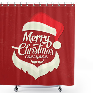 Personality  Christmas Typographic Background Shower Curtains