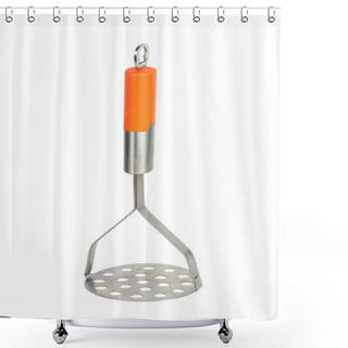 Personality  Masher With Orange Handle Shower Curtains