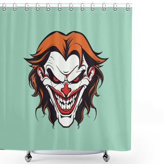 Personality  Intimidating Clown Head Mascot Art Shower Curtains