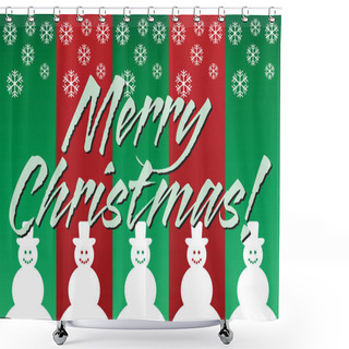 Personality  Merry Christmas With Snowmen Shower Curtains