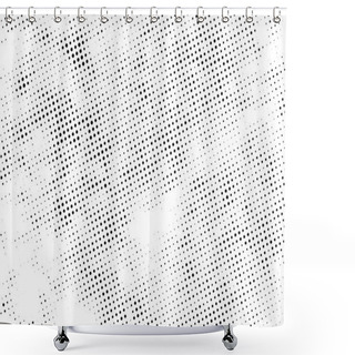 Personality  Vector Abstract Overlay. Grunge Halftone Black Dost Texture Background. Shower Curtains