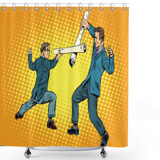 Personality  Businessmen Fencing Competition Ideas Shower Curtains