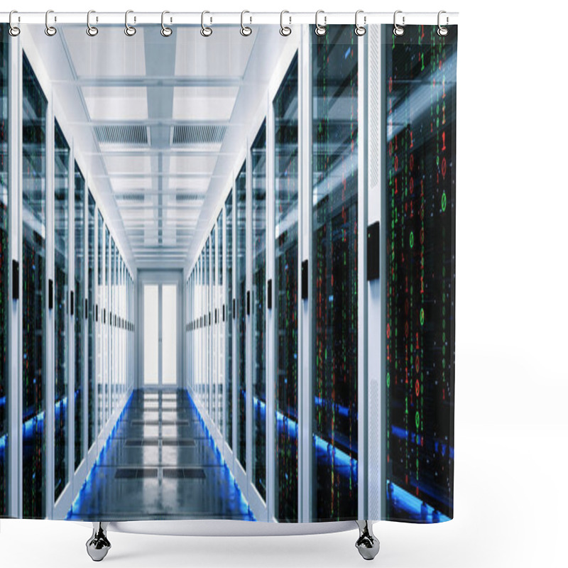 Personality  Backup Cloud Data Service Center. 3D Rendering Shower Curtains