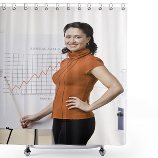 Personality  Businesswoman Giving Presentation Shower Curtains