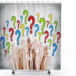 Personality  Arms Outstretched To Ask Questions Shower Curtains