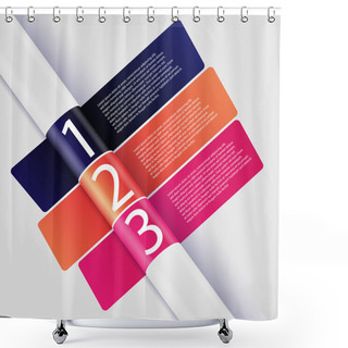 Personality  One Two Three Vector Stickers Shower Curtains