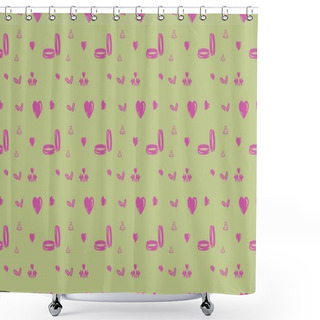 Personality  Colored Background With Different Accessories Shower Curtains