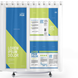 Personality  Professional Business Three Fold Brochure Template D Shower Curtains