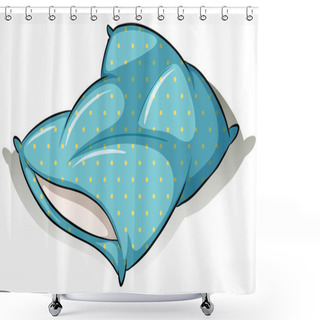 Personality  Blue Pillow Shower Curtains