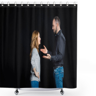 Personality  Young Couple Talking Shower Curtains