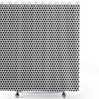 Personality  Seamless Circle Perforated Carbon Grill Texture Shower Curtains