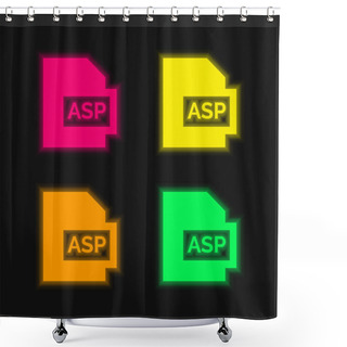 Personality  Asp Four Color Glowing Neon Vector Icon Shower Curtains