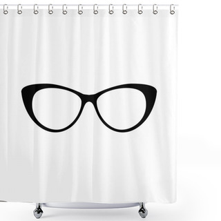 Personality  Set Of Various Glasses. Stylish Sunglasses For Women, Men And Children. Eye Glasses Collection. Vector Illustration Shower Curtains