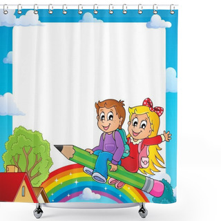 Personality  Frame With Pupil Theme 1 Shower Curtains