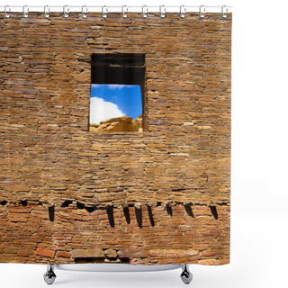 Personality  Pueblo Bonito In Chaco Canyon, NM, USA Shower Curtains