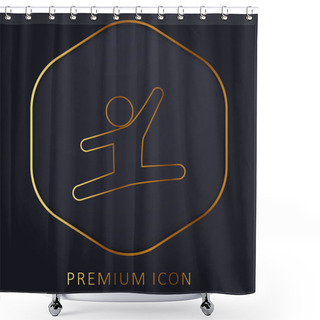 Personality  Artistic Gymnast Golden Line Premium Logo Or Icon Shower Curtains