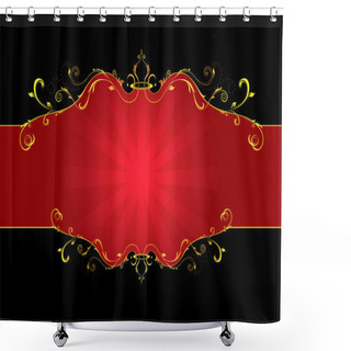 Personality  Red Floral Label Shower Curtains