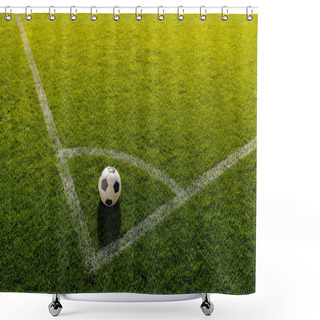 Personality  Soccer Ball On Grass Shower Curtains