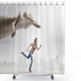 Personality  Woman Escaping From Hand Shower Curtains