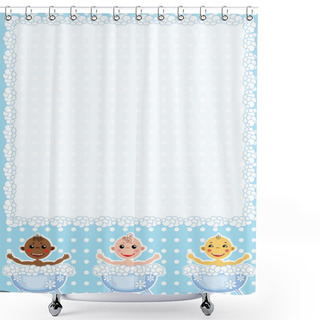 Personality  Baby Frame Shower Curtains