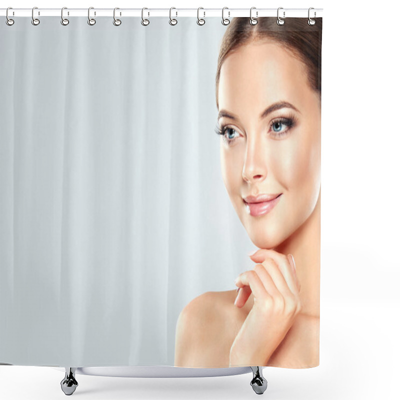 Personality  Woman With Clean Fresh Skin Shower Curtains