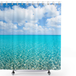 Personality  Beach Tropical With White Sand And Turquoise Wate Shower Curtains