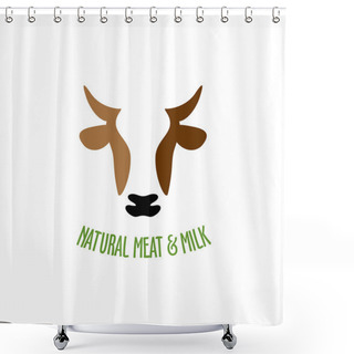 Personality  Cow Head Logo Shower Curtains