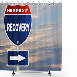 Personality  Recovery Road Sign Shower Curtains