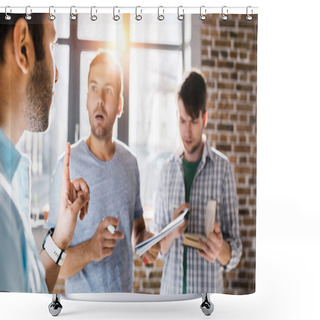 Personality  Men Working On Project  Shower Curtains