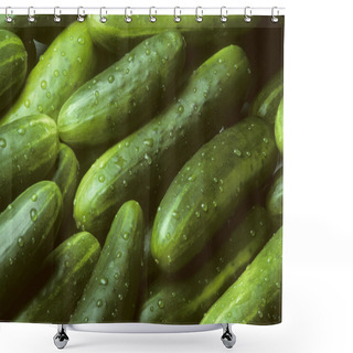 Personality  Pile Of Fresh Cucumbers Lying Diagonally Shower Curtains