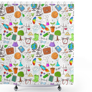 Personality  Back To School - Seamless Background Shower Curtains